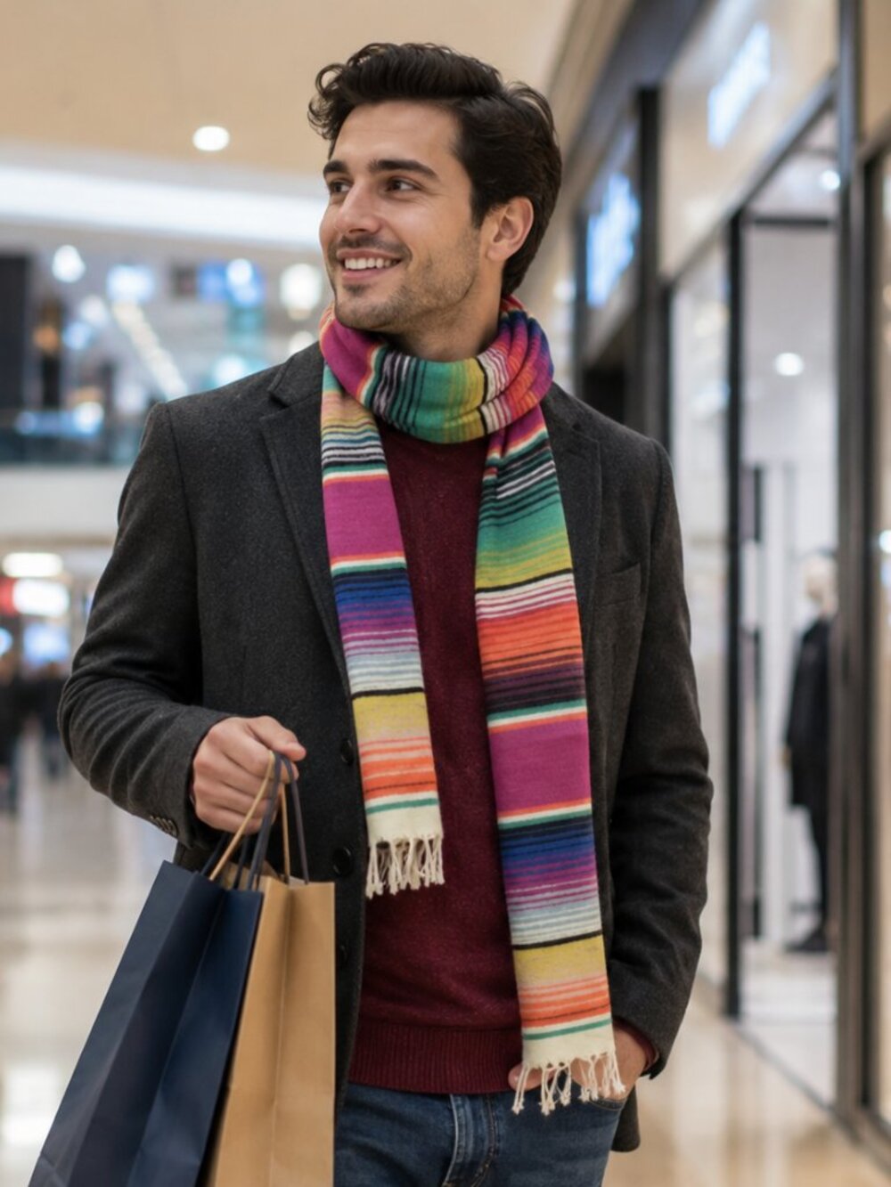 Scarf...Bright Multicolor Striped Scarf